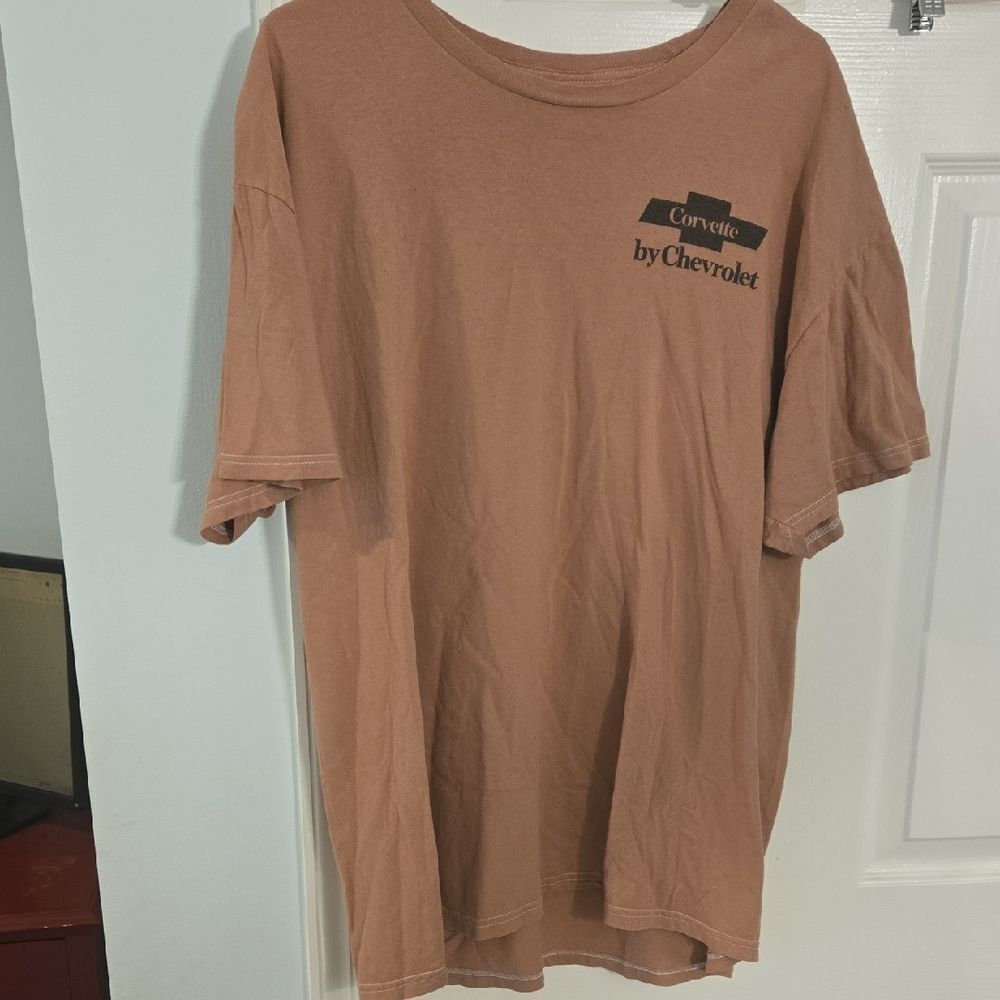 Brown Short Sleeve Tees Casual Cotton